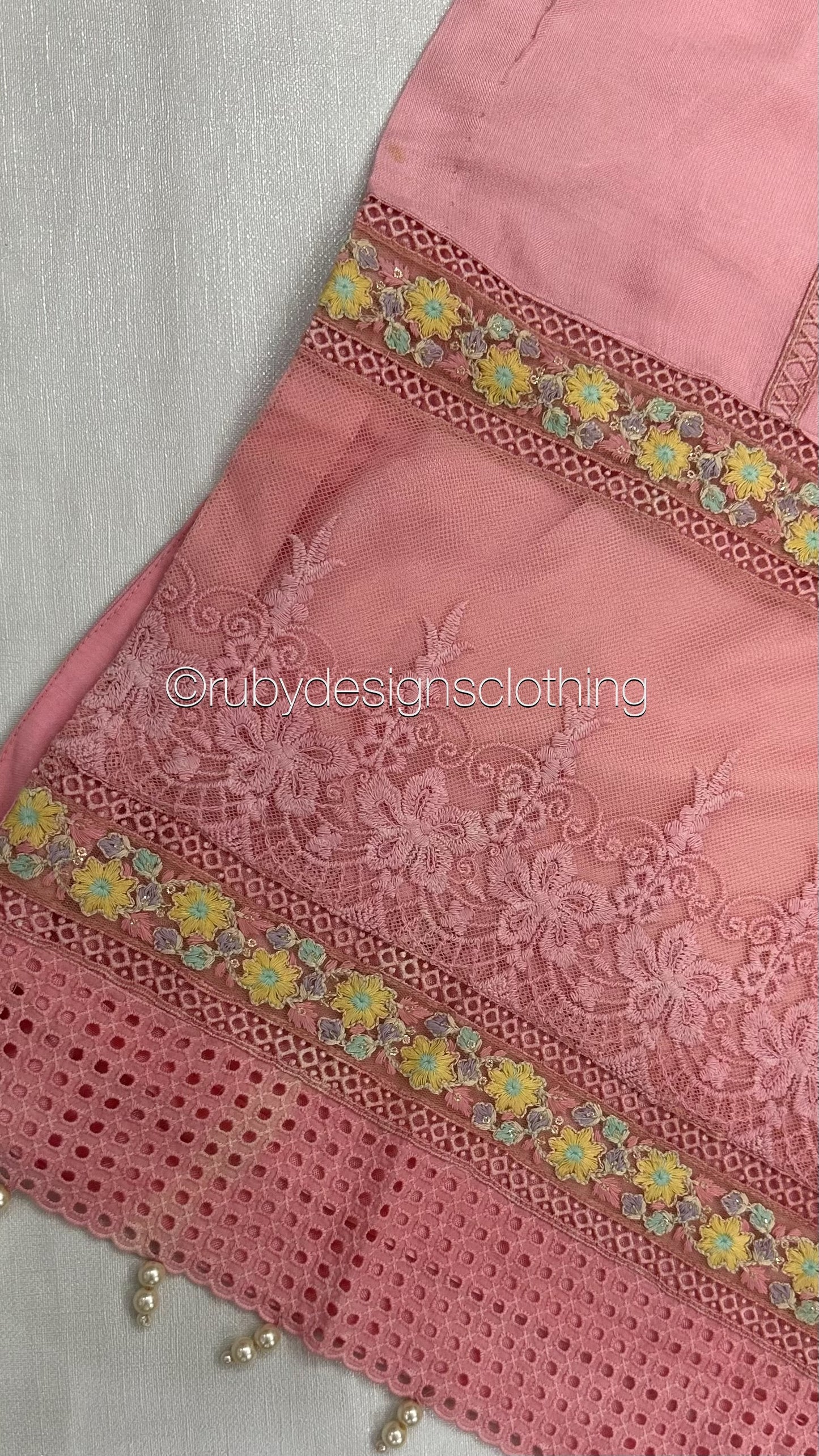 Minor Defect - NISA - 3 Piece Rose Pink Suit with Pearls (8748061327573) (8748064735445) (8748069978325) (8748072665301)