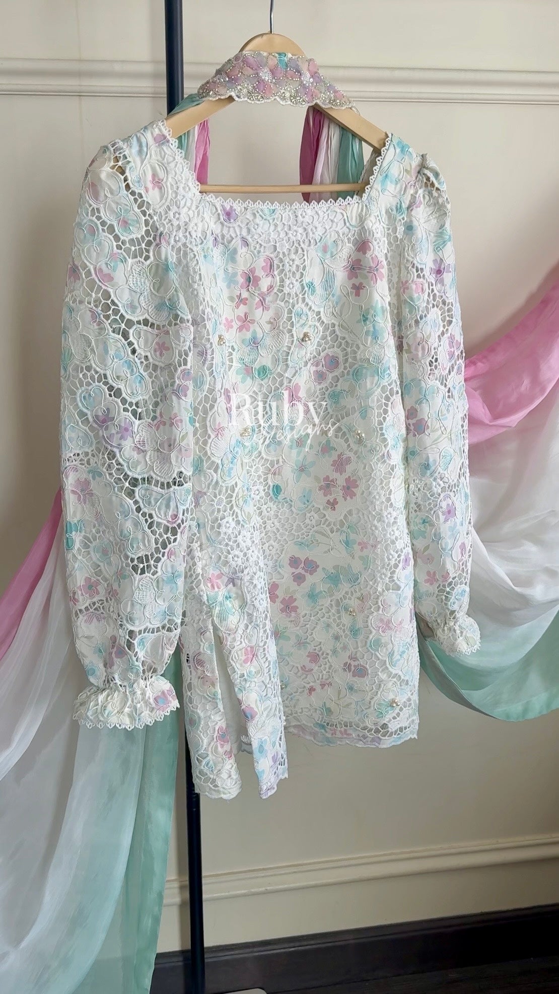 SAIRA Bloom - 3 Piece Cutwork Chikankari Suit with Balloon Trousers