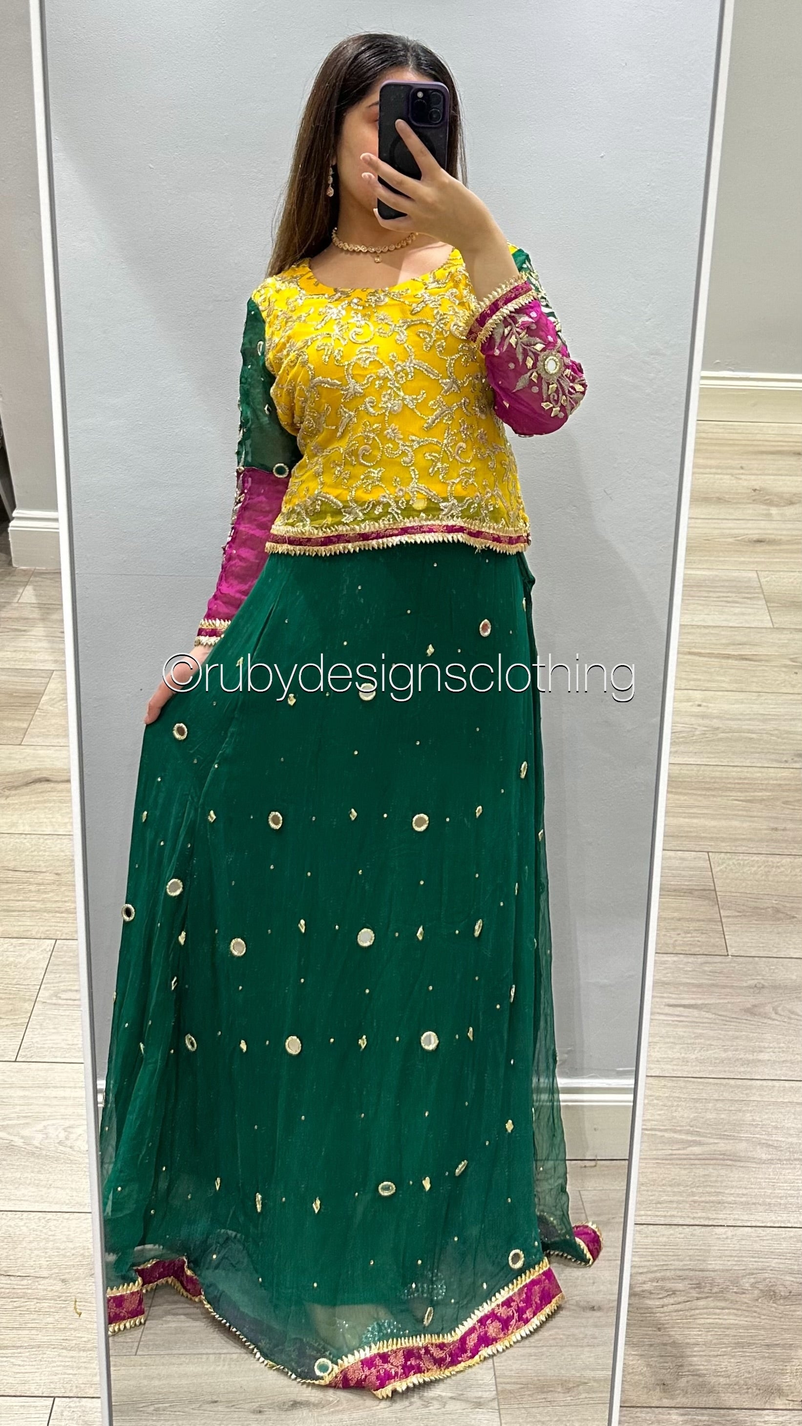 EXCLUSIVE SAMPLE - 2 Piece Chiffon Suit with Chiffon Top and Skirt (8746830659797)