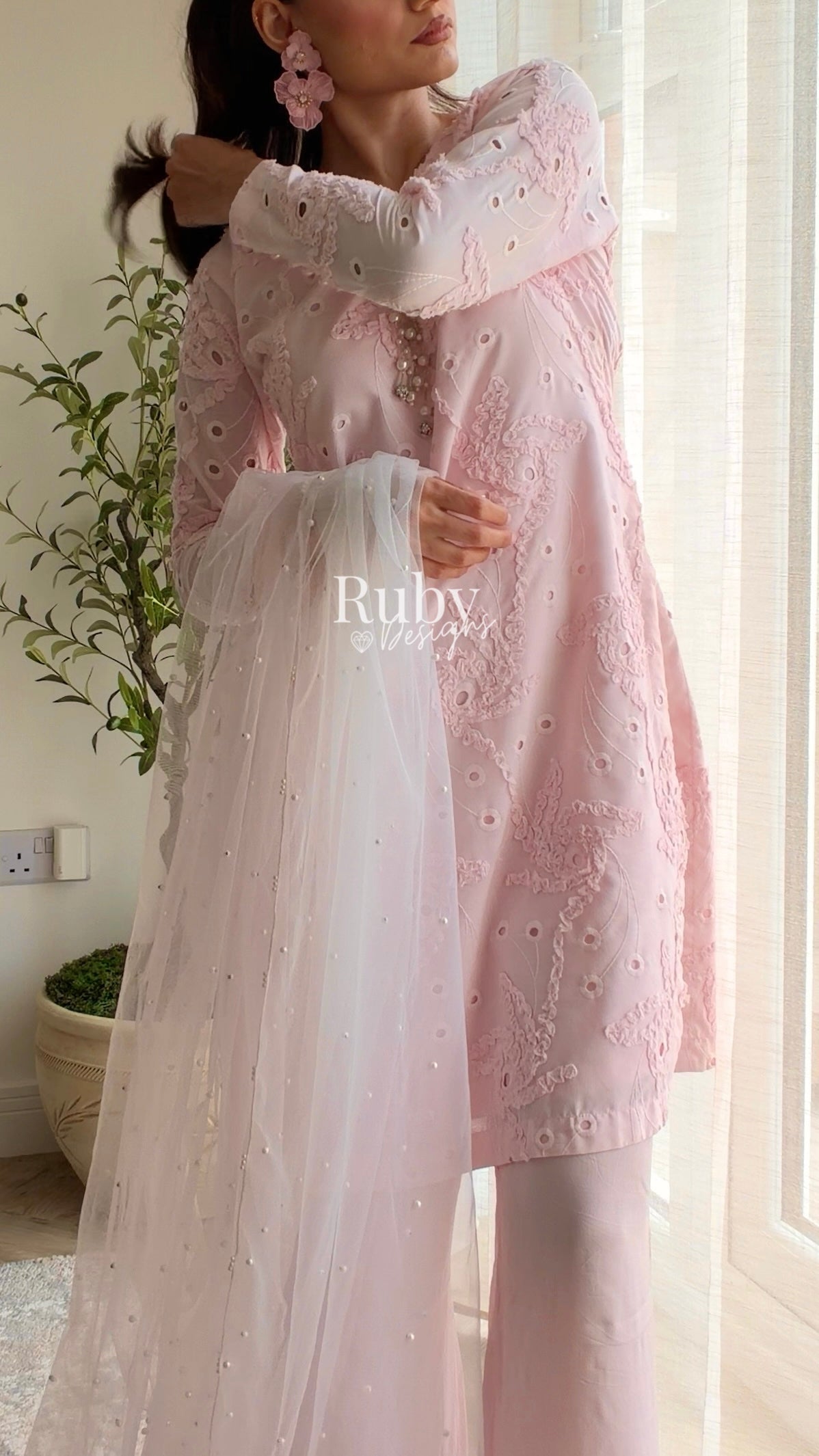 NOOR Blush - 3 Piece Lawn Suit with Two-Toned Dupatta
