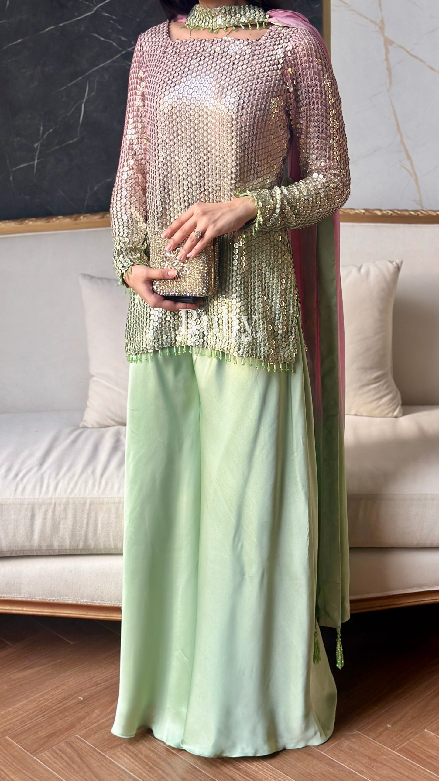 ALARA Haze - 3 Piece Silk Suit with Choker Dupatta