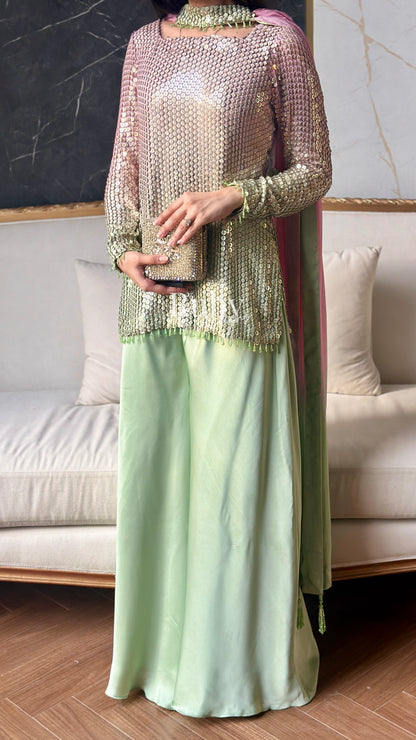 ALARA Haze - 3 Piece Silk Suit with Choker Dupatta