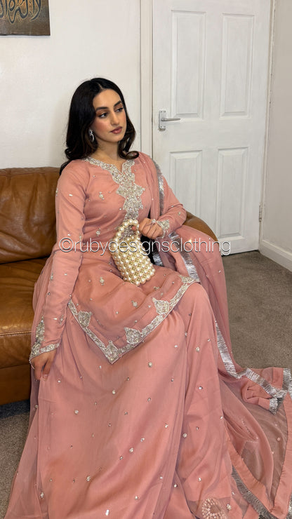 FAIZA CUSTOM COLOUR PRE-ORDER - 3 Piece Custom Suit with Sharara