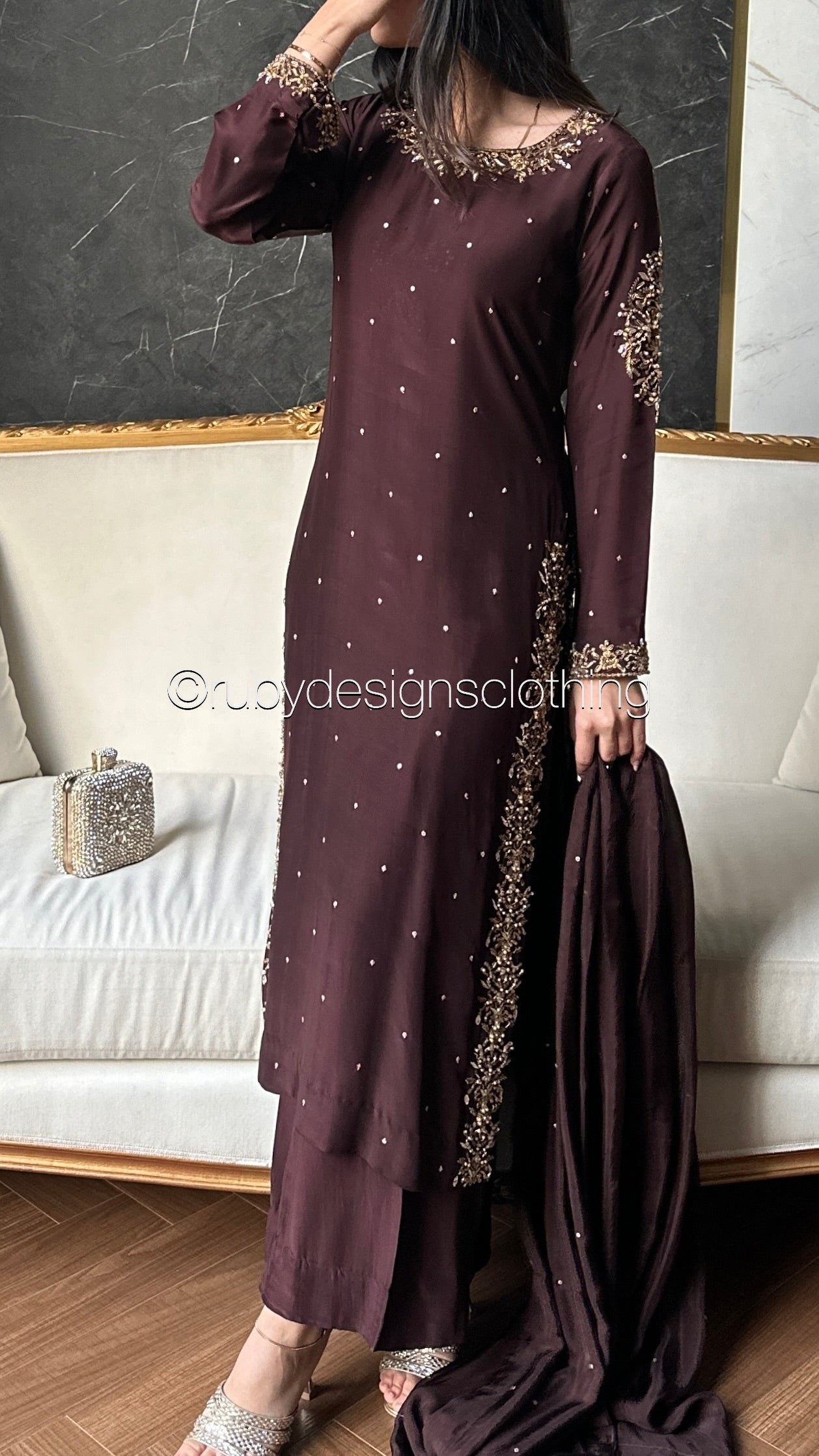 AMANI - 3 Piece Luxury Silk Suit with Handwork