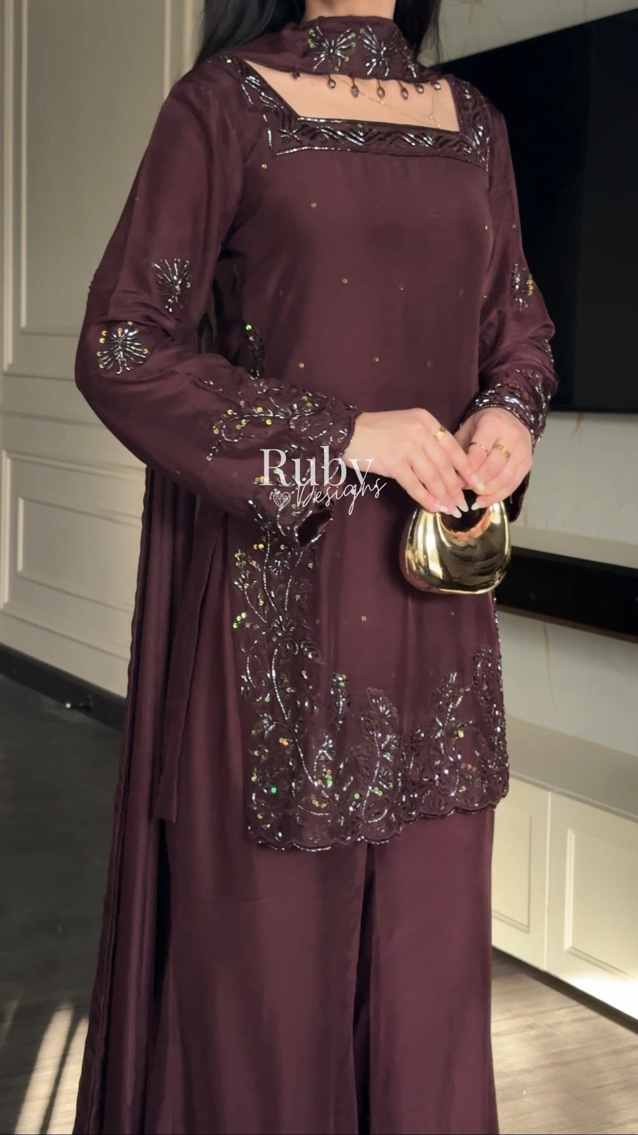 SELIN - 3 Piece Luxury Silk Suit with Flared Trouser