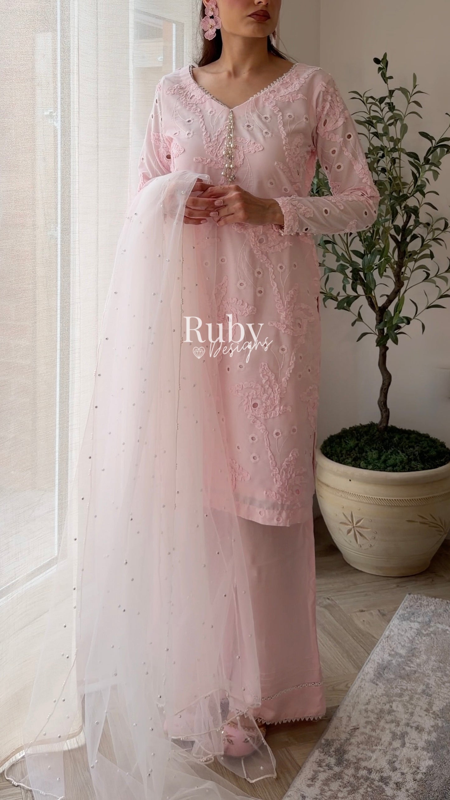 NOOR Blush - 3 Piece Lawn Suit with Two-Toned Dupatta