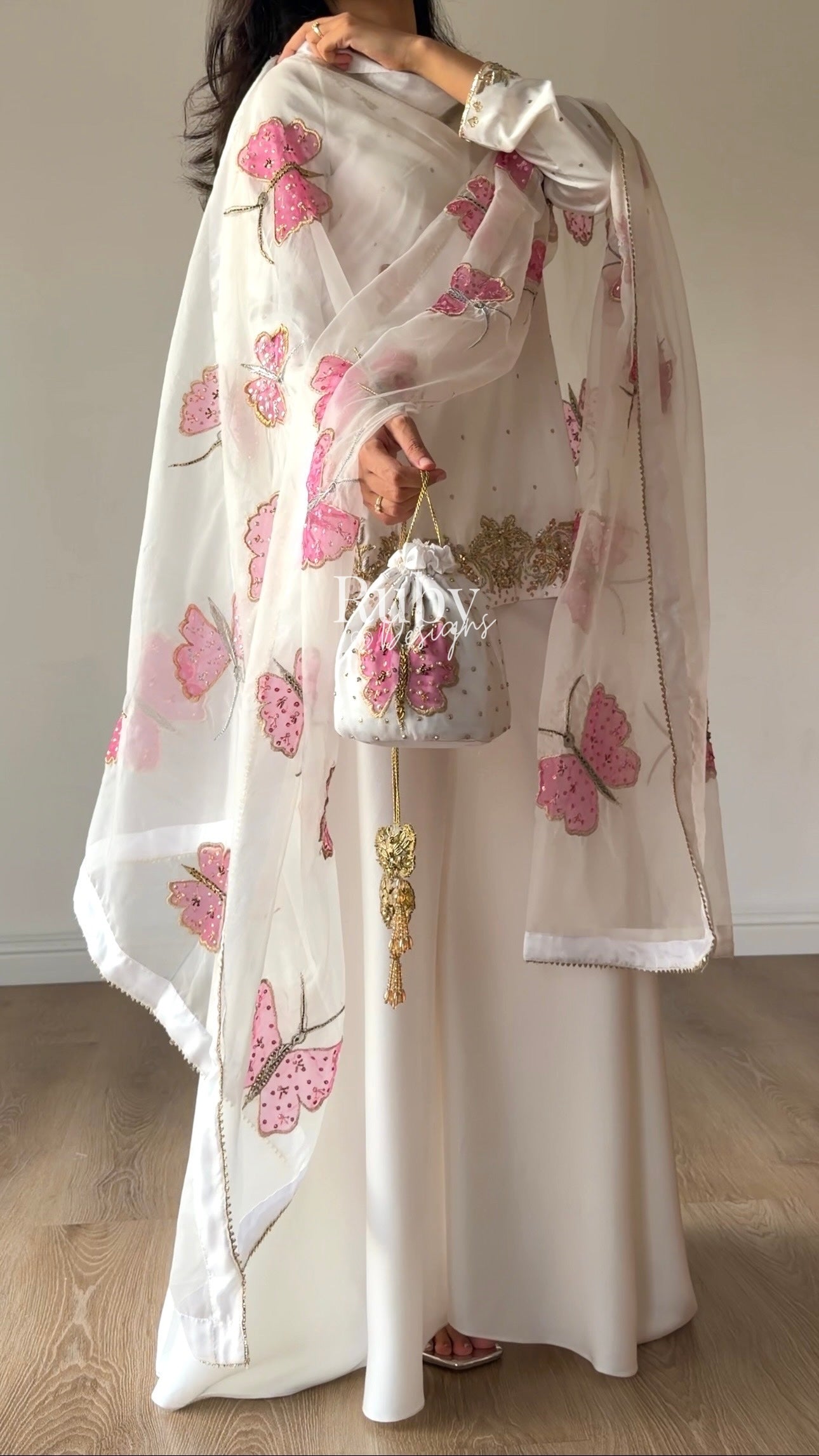 AENA Lily - 4 Piece Silk Suit with Matching Potli Bag