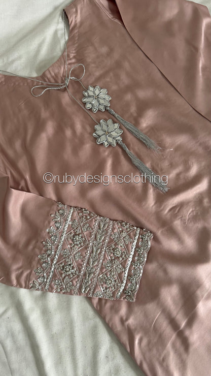 EMAAN - 3 Piece Luxury Silk Suit with Hand Work