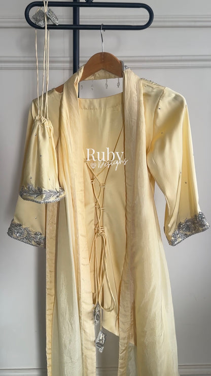 PRE-ORDER (6-8 week estimated dispatch): RANI Butter - 4 Piece Luxury Silk Suit with Matching Bag