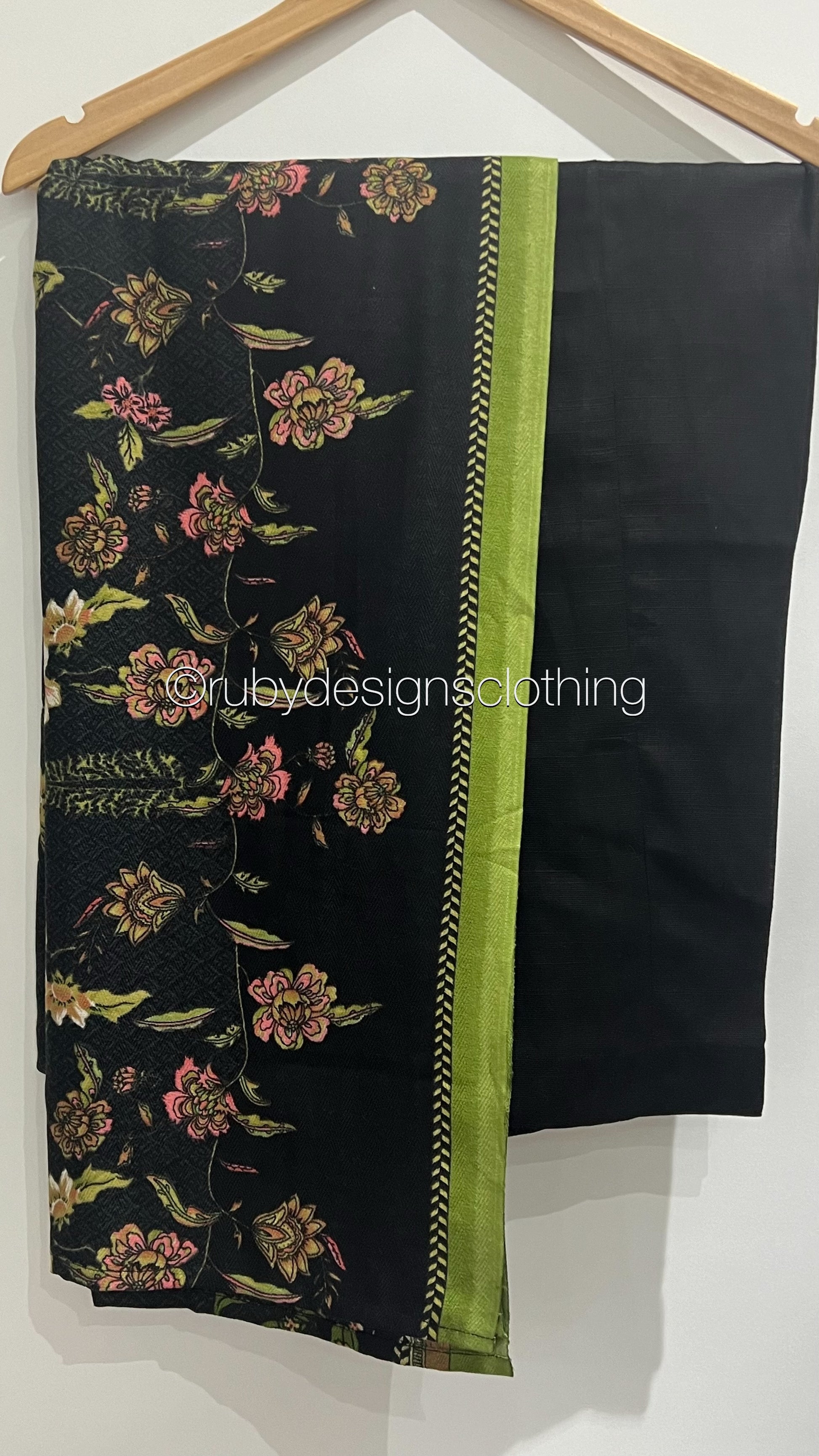 3 Piece Green Khaddar Suit with Shawl (8748086919381)