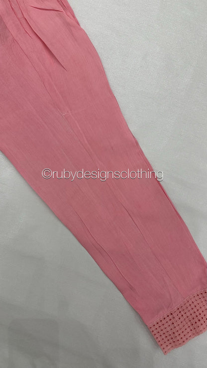 Minor Defect - NISA - 3 Piece Rose Pink Suit with Pearls (8748061327573) (8748069978325) (8748072665301)