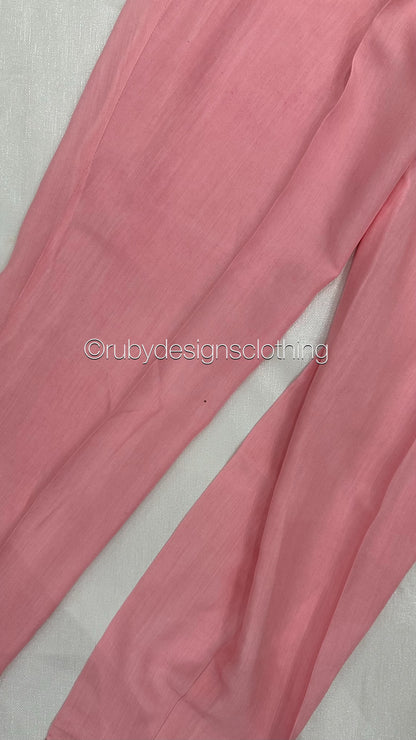 Minor Defect - NISA - 3 Piece Rose Pink Suit with Pearls (8748064735445) (8748067815637)