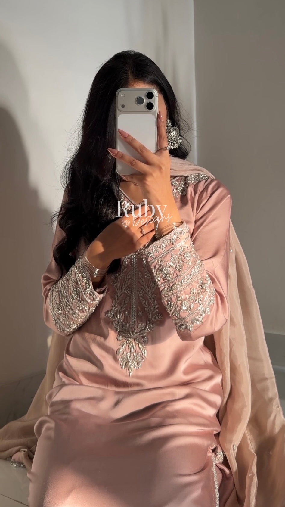 EMAAN - 3 Piece Luxury Silk Suit with Hand Work