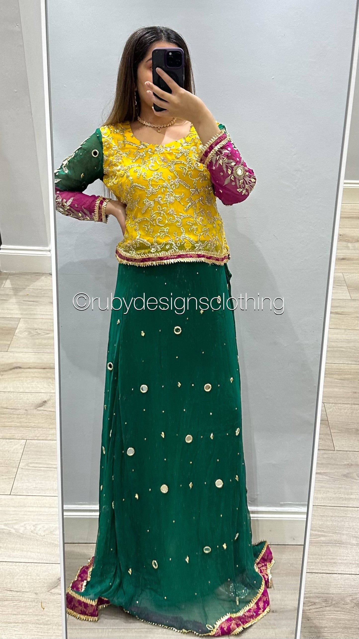 EXCLUSIVE SAMPLE - 2 Piece Chiffon Suit with Chiffon Top and Skirt (8746830659797)