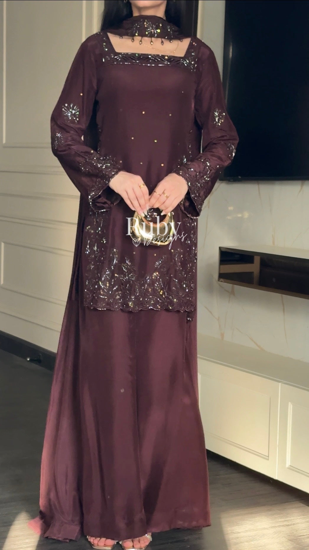 SELIN - 3 Piece Luxury Silk Suit with Flared Trouser