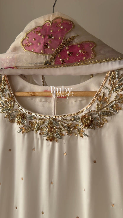AENA Lily - 4 Piece Silk Suit with Matching Potli Bag