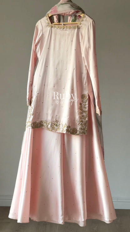 REYA Rose - 3 Piece Silk Suit with Matching Potli Bag