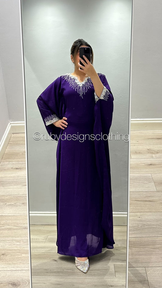LEYLA - EXCLUSIVE Purple Kaftan with Handwork