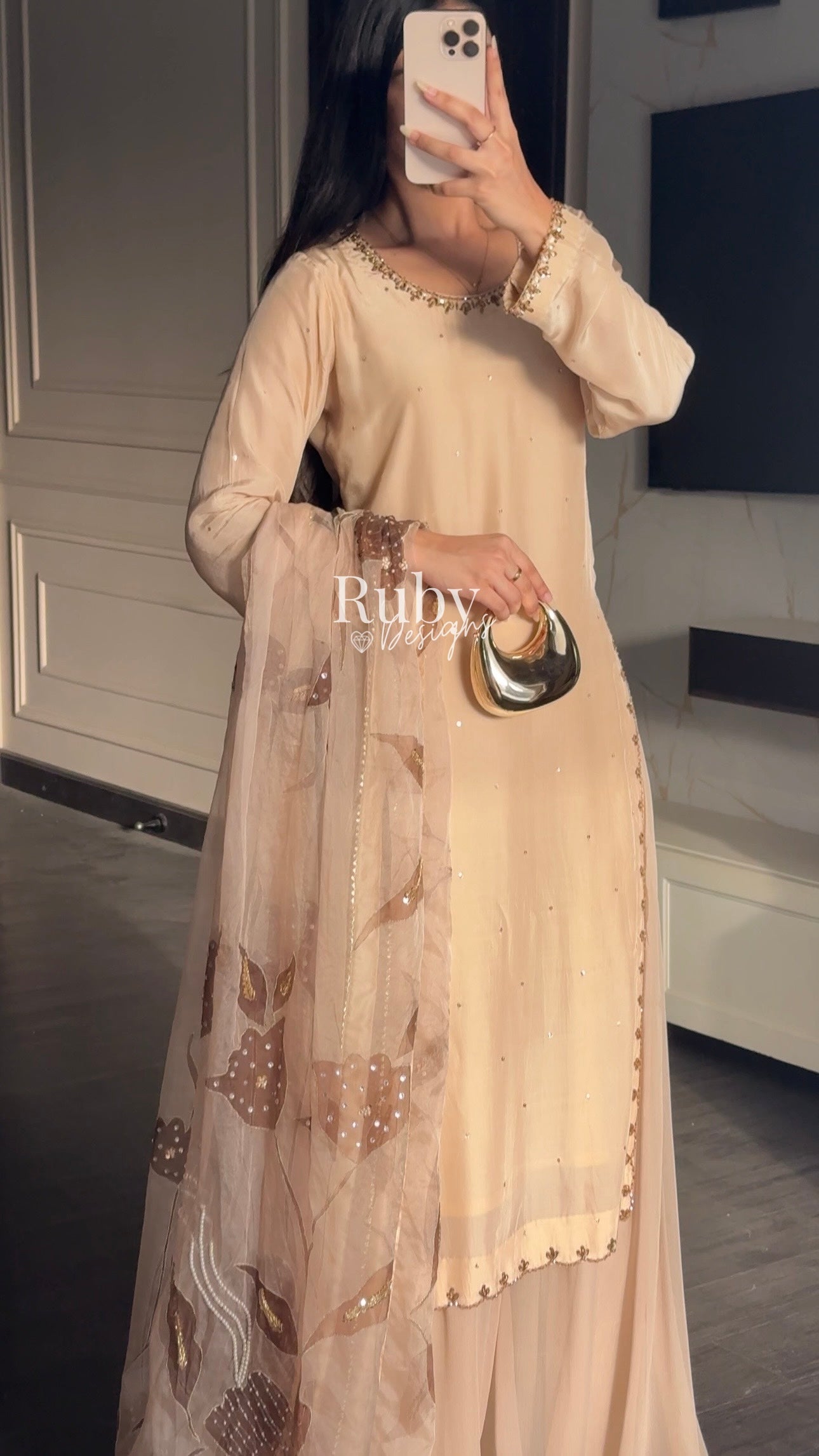 HEER - 3 Piece Silk Suit with Handpainted Dupatta