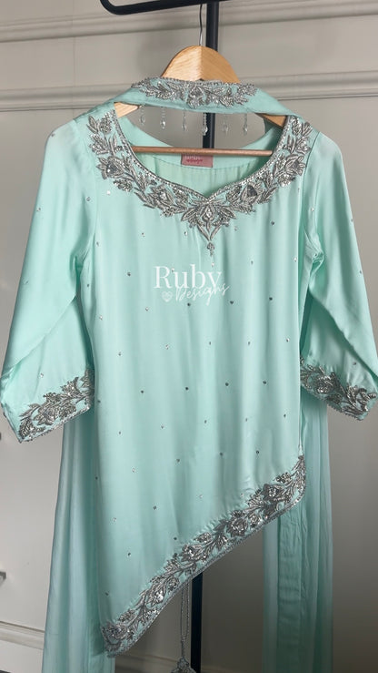 RANI Mint - 3 Piece Luxury Silk with Matching Bag