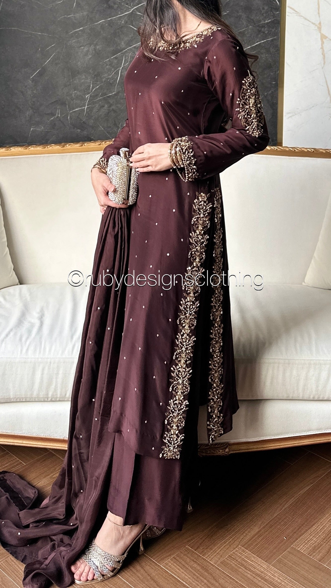 AMANI - 3 Piece Luxury Silk Suit with Handwork