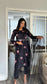 IMAN - 3 Piece Black Floral Print Lawn Suit with Net Dupatta