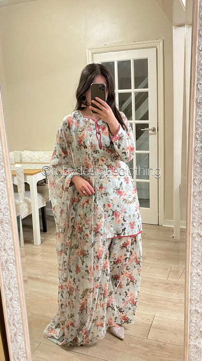 Petal Blush  - 3 Piece Swiss Lawn Suit with Silk Dupatta
