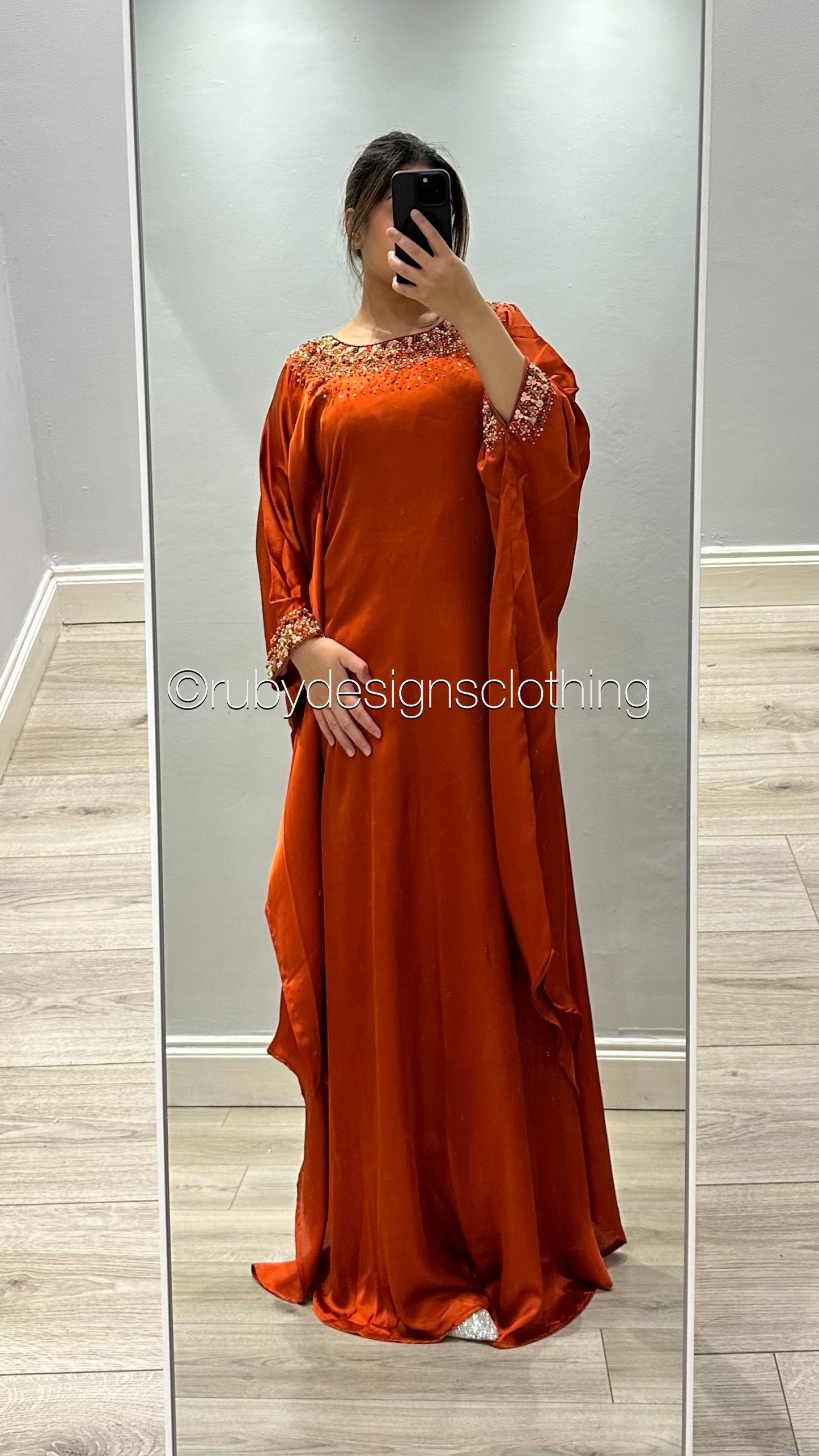 JAMILA Orange - EXCLUSIVE SAMPLE with Handwork