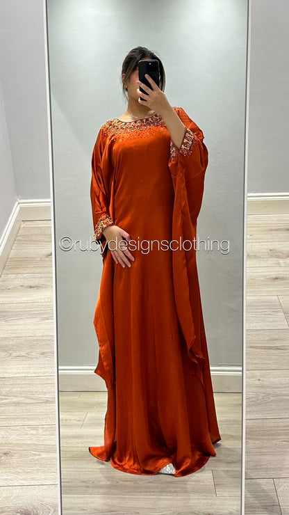 JAMILA Orange - EXCLUSIVE SAMPLE with Handwork