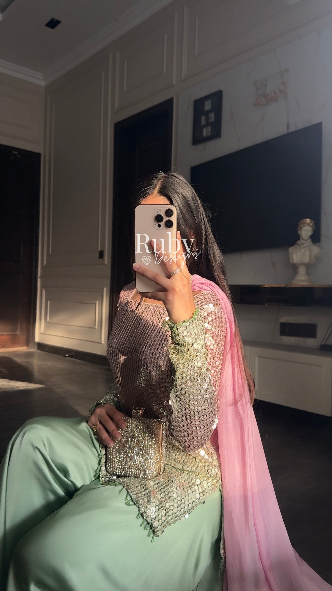 ALARA Haze - 3 Piece Silk Suit with Choker Dupatta