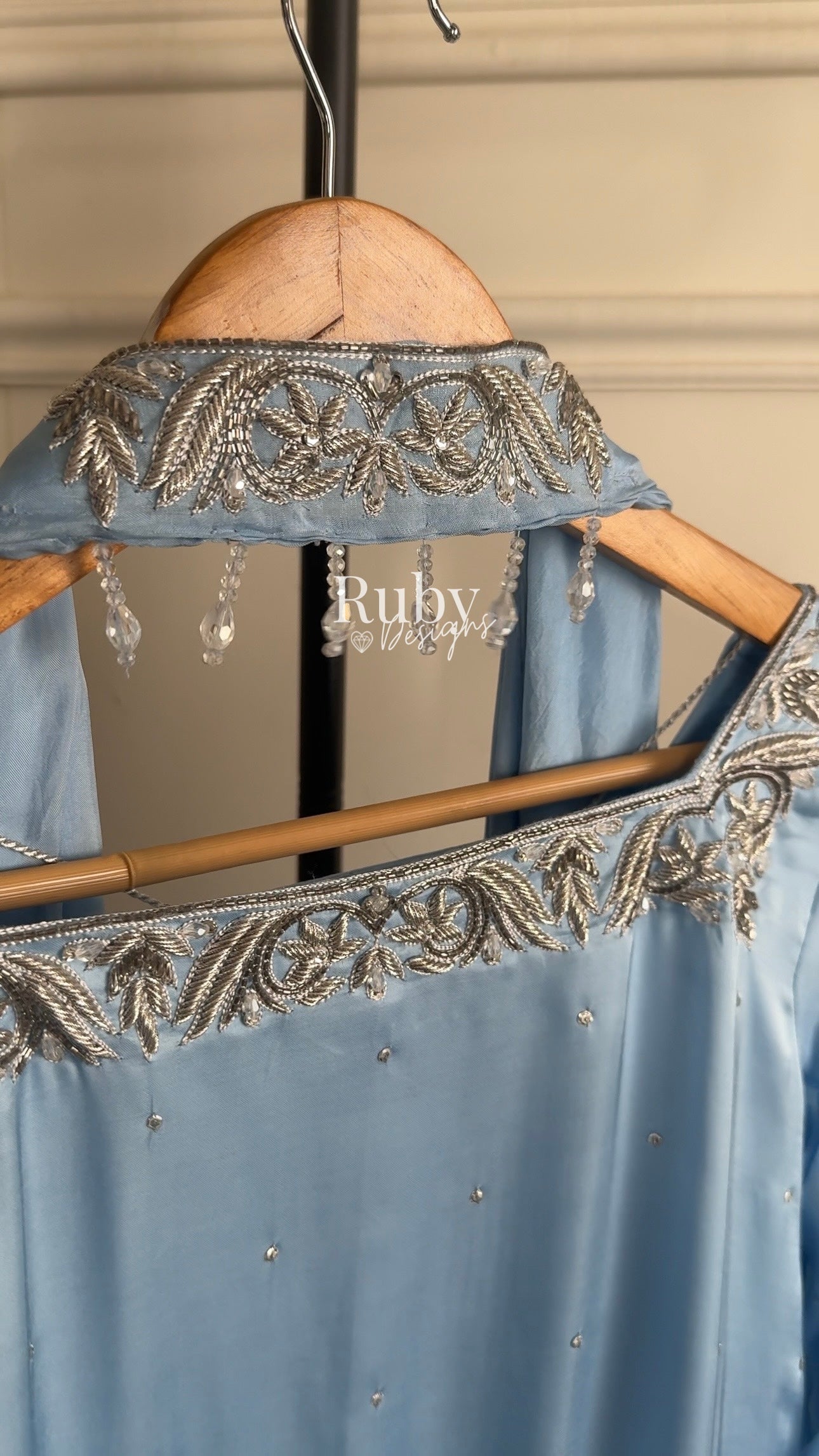 PREITY Sky - 3 Piece Silk Suit with Matching Bag