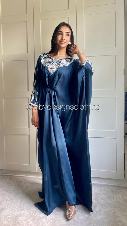 JASMINE - Blue Kaftan with Silver Handwork (8713903472853)