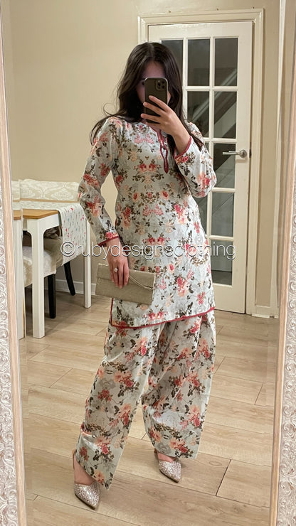 Petal Blush  - 3 Piece Swiss Lawn Suit with Silk Dupatta