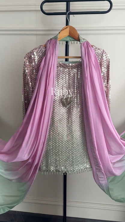 ALARA Haze - 3 Piece Silk Suit with Choker Dupatta