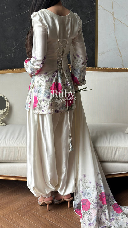 FLEUR Pearl - 3 Piece Silk Suit with Balloon Pants