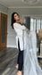 WAFA - 3 Piece White Lawn Suit with Organza Dupatta