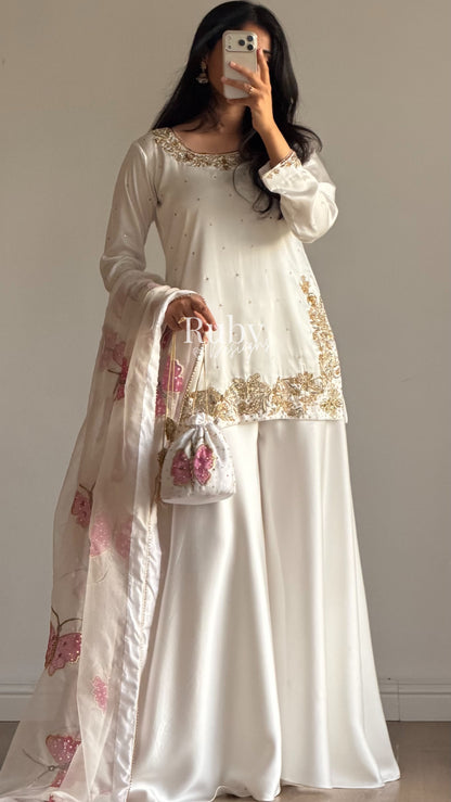 AENA Lily - 4 Piece Silk Suit with Matching Potli Bag