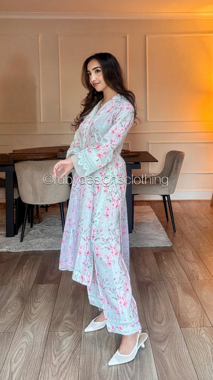 NARMEEN - 3 Piece Swiss Lawn Suit with Chiffon Dupatta