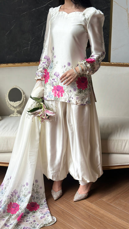 FLEUR Pearl - 3 Piece Silk Suit with Balloon Pants