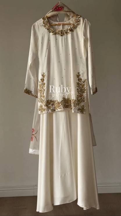 AENA Lily - 4 Piece Silk Suit with Matching Potli Bag