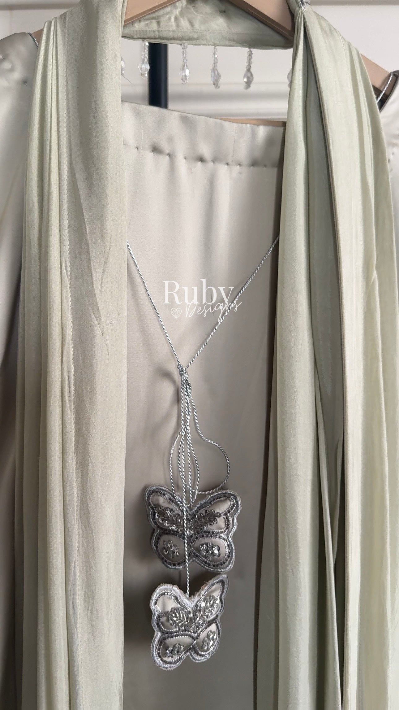 PREITY Sage - 3 Piece Silk Suit with Matching Bag