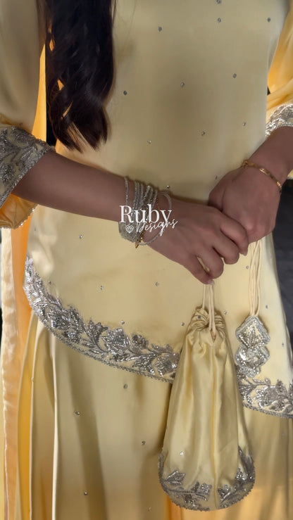 PRE-ORDER (6-8 week estimated dispatch): RANI Butter - 4 Piece Luxury Silk Suit with Matching Bag