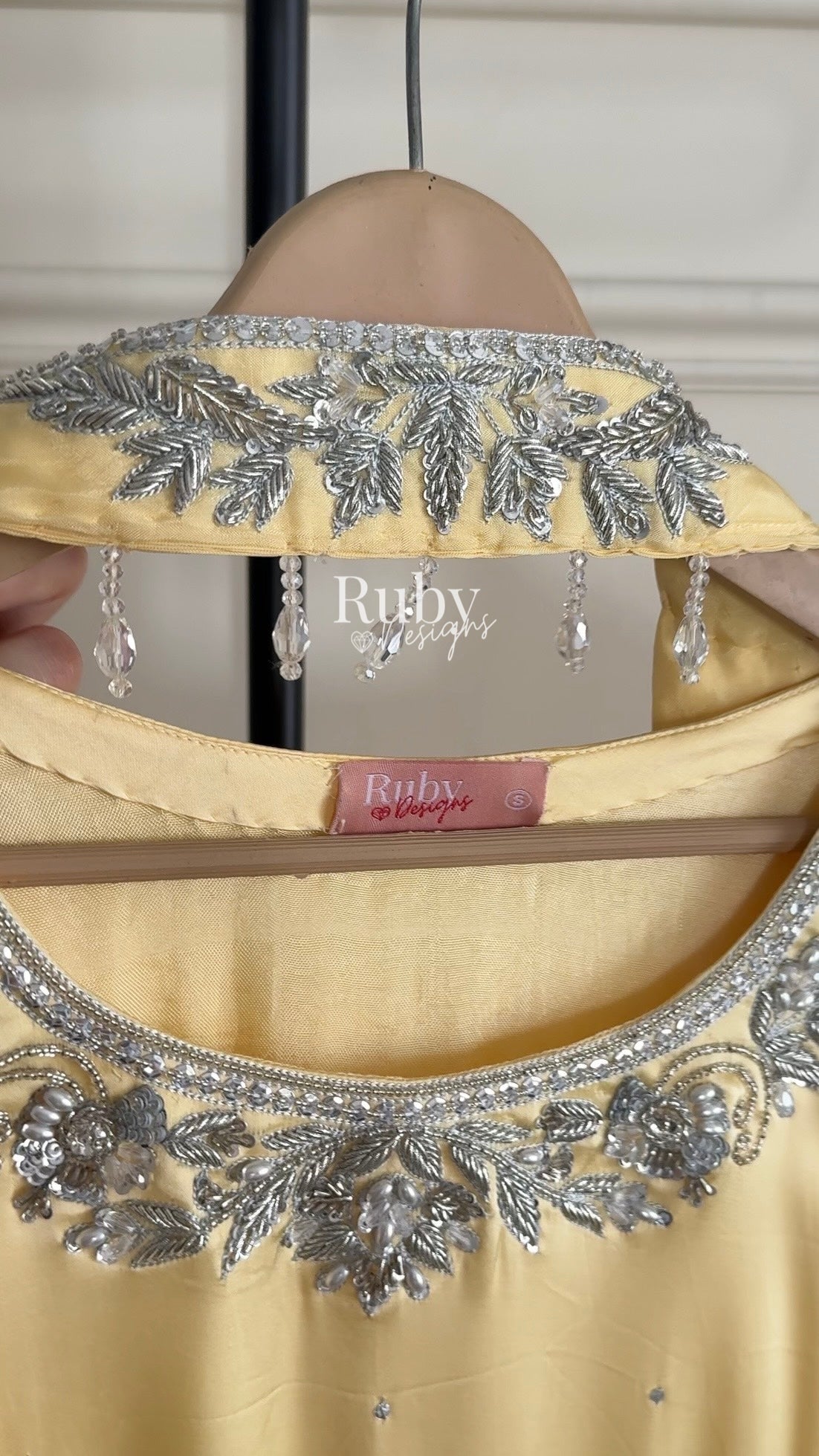 PARISA - 3 Piece Butter Yellow Silk Suit with Sharara