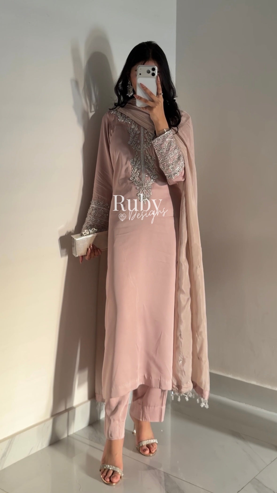 EMAAN - 3 Piece Luxury Silk Suit with Hand Work