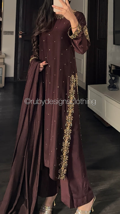 AMANI - 3 Piece Luxury Silk Suit with Handwork