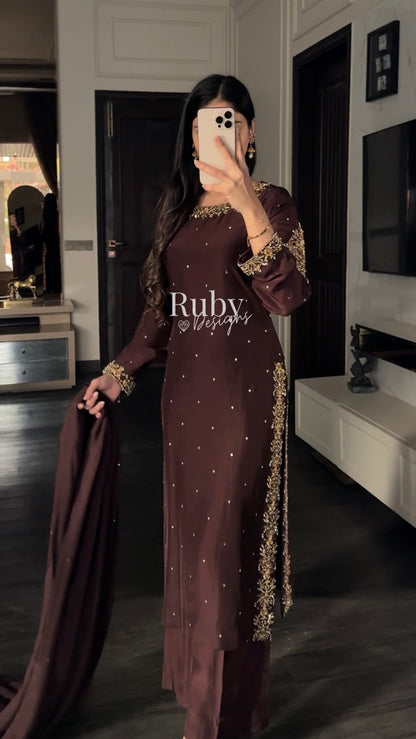 AMANI - 3 Piece Luxury Silk Suit with Handwork