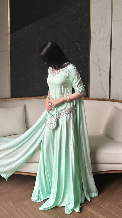 RANI Mint - 3 Piece Luxury Silk with Matching Bag