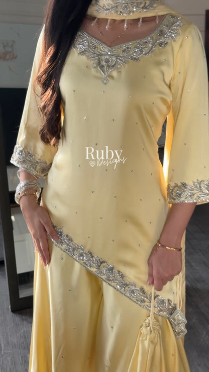 PRE-ORDER (6-8 week estimated dispatch): RANI Butter - 4 Piece Luxury Silk Suit with Matching Bag