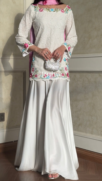 ALIZEH Petal - 3 Piece Chikankari Suit with Ombré Dupatta