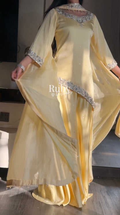 PRE-ORDER (6-8 week estimated dispatch): RANI Butter - 4 Piece Luxury Silk Suit with Matching Bag